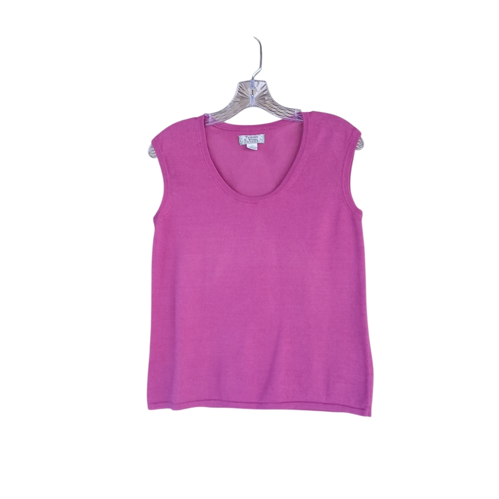 Tommy Bahama Pink Scoop Neck Sleeveless Sweater Small